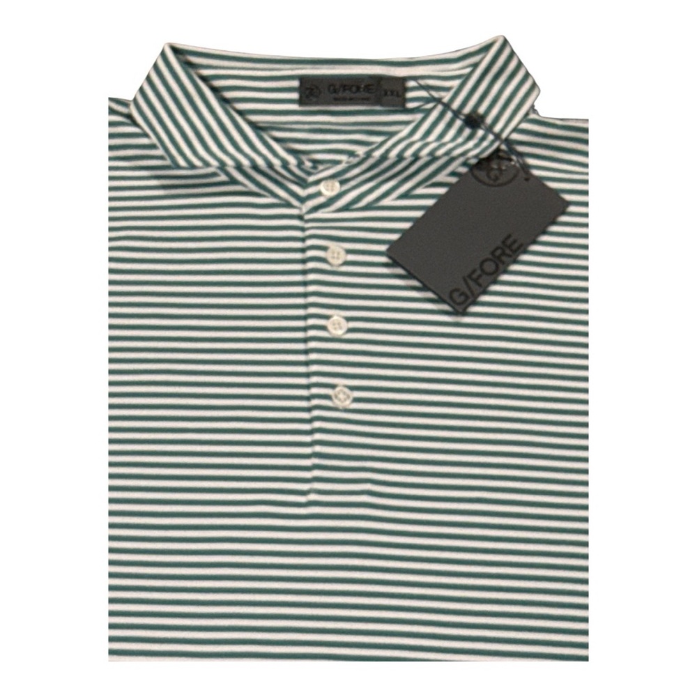 G/FORE Feeder Stripe Modern Spread Collar Tech Pique Men’s Golf Polo Stretch XXL
